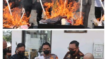 Kejari Lumajang Musnahkan Barang Bukti 54 Perkara, 36,52 Gram Sabu dan 69.198 Pil Logo Y